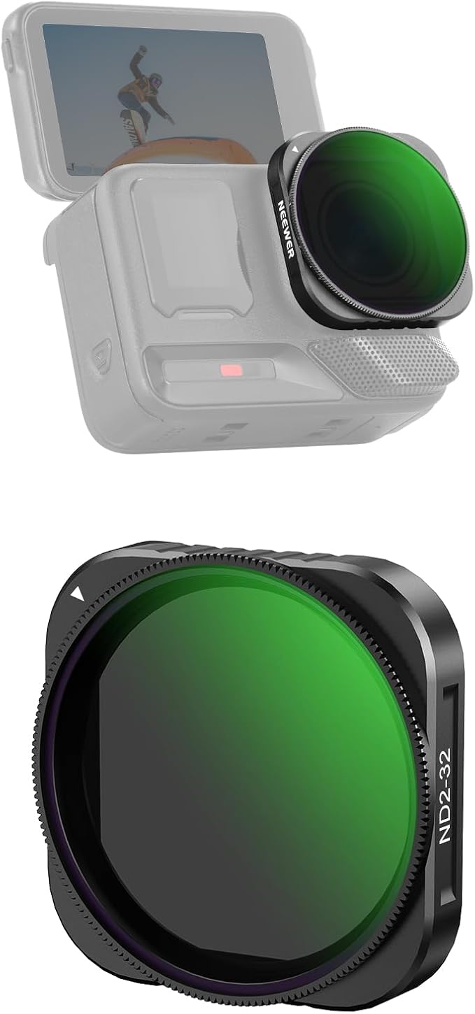 NEEWER Variable ND Filter Compatible with Insta360 Ace Pro Insta 360 Ace Pro 2, ND2-32 Action Camera Lens Accessories, NOT Compatible with Updated Version Redesigned Round Octagonal Lens Guard, FL-C23 by Neewer