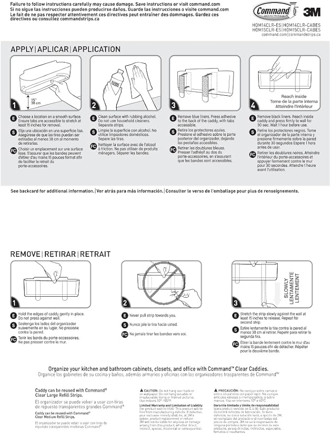 Command Clear Medium Caddy with Clear Strips, 1 Caddy, 4 Strips - Image 8