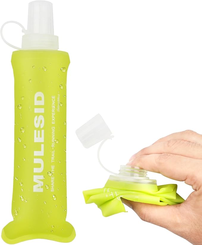 Soft Flask Running Bottles Collapsible Water Bottle Foldable for Traveling Running Vest Collapse Hydration TPU 250ml for Runner(250ml-Pack of 2) - Image 2