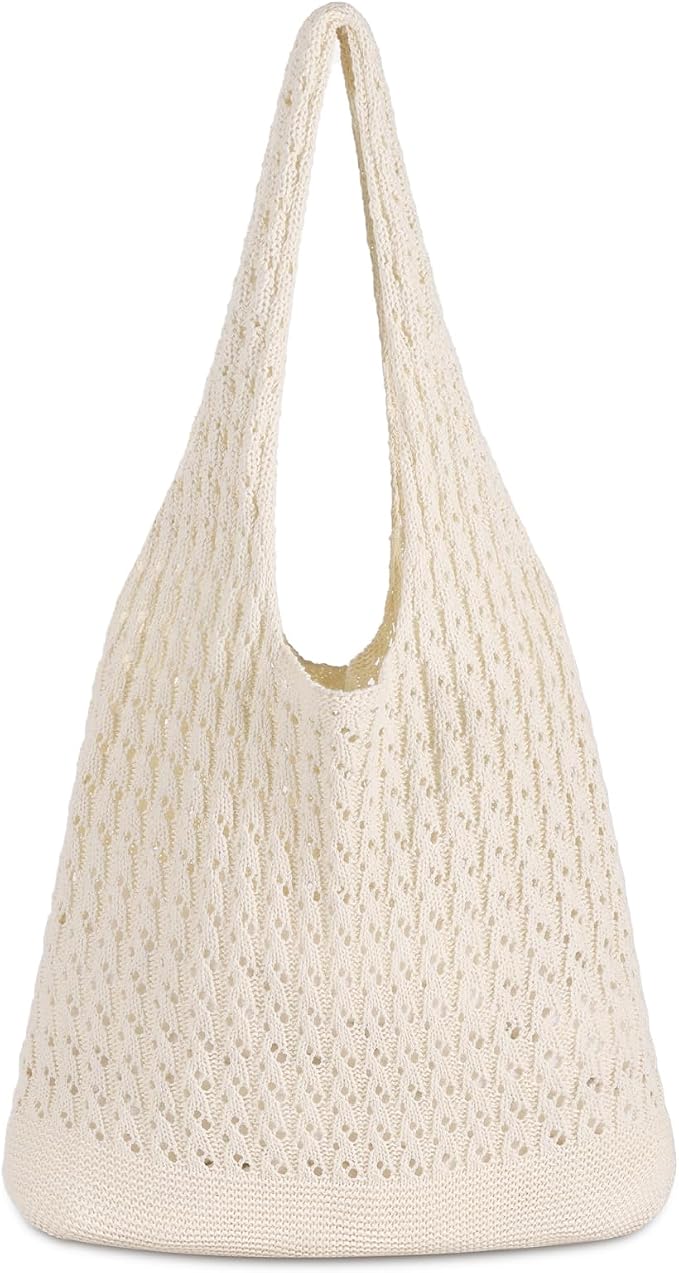 Sightor Crochet Tote Bag, Mesh Beach Bag Knit Summer Hobo Bag for Women | Beach Tote bag Vacation Outfits Aesthetic Boho Bag by Sightor