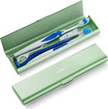 Wider Aluminum Toothbrush Travel Case, Portable Travel Toothbrush Holder, Durable Manual Toothbrush Box Container for Traveling, Bathroom, Camping, Business Trip, Green by Oralphi