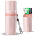 Toothbrush Travel Case, Pink Toothbrush Holder Travel | Large Travel Toothbrush Cup Case, Portable Travel Toothbrush Container for Traveling, Camping, Business, and School by LIKAJON