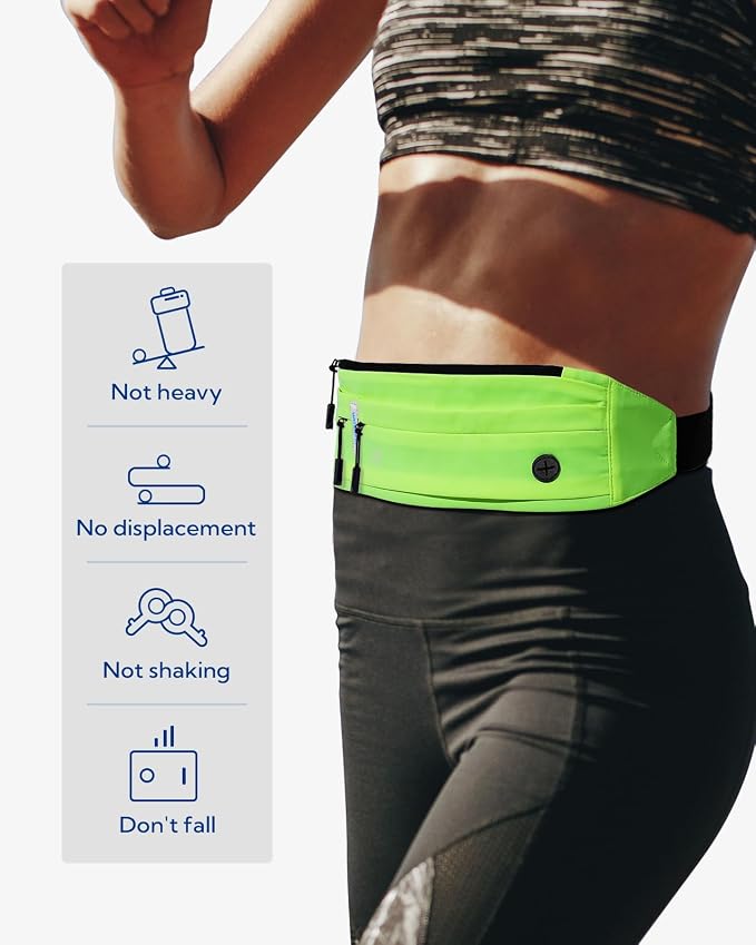 WATERFLY Running Belt Fanny Pack:Phone Holder Belt for Men Women | Lightweight, Soft and breathable fabric,SBS zipper, adjustable waist belt, Zero bounce, Suitable for running workout Fitness - Image 2