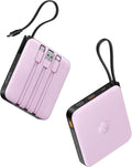 VRURC Portable Charger 10000mAh Battery Pack, Cell Phone Power Bank, Purple | Built-in Cables, 22.5W Fast Charging, Slim, Travel Essentials, Airline-Approved, for iPhone 17/16/15 Series, Samsung Android by Home