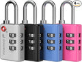 Fosmon TSA Approved Luggage Locks, 3-Digit Combination Padlock, 4 Pack | Features Open Alert Indicator and Alloy Body. Anti-Theft for Travel, Backpack Zipper, Gym Locker, Gun Case, Tent. by Fosmon