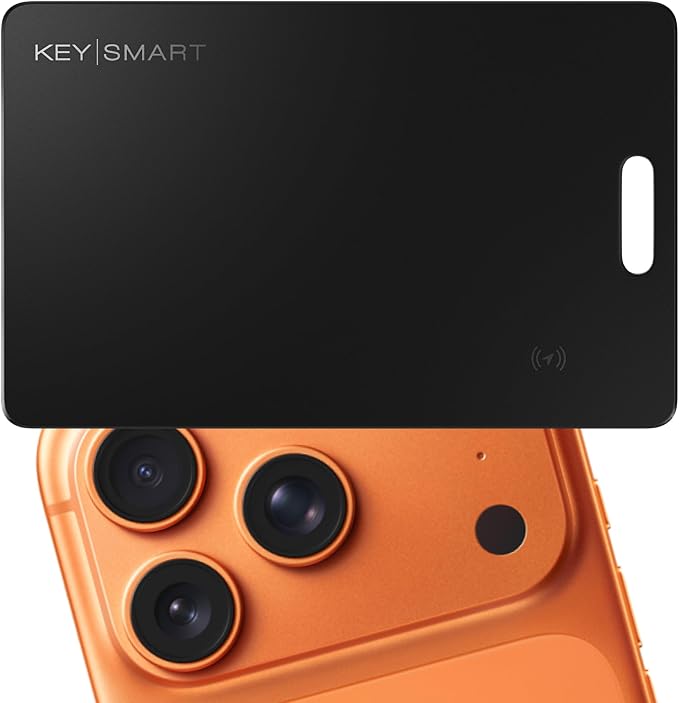 KeySmart SmartCard (Gen 2) MFI-Certified Wallet Tracker Card, Compatible with Apple Find My App, Rechargeable Thin GPS Item Finder for Luggage Tag, Smart Bluetooth Tracking with Key Chain Hole, 1 Pack | MFi-Certified, Compatible with Apple Find My, IPX... by KeySmart