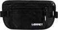 Money Belt for Travel, Slim RFID Blocking Women and Men hidden Travel Pouch Under Clothes, Passport Holder Protect Cash, Documents, Credit Card, Black, Bonus 2 RFID Sleeves by LANNEY