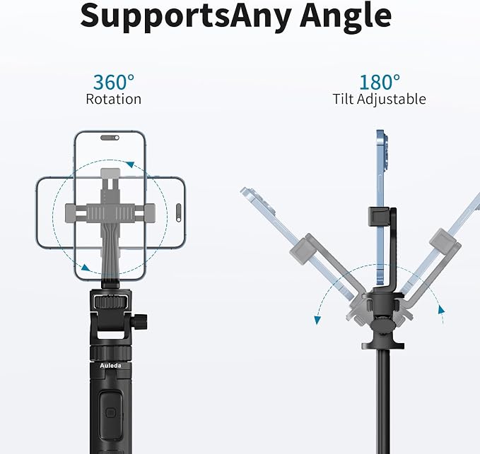 70" Selfie Stick Tripod for Gopro Action Camera Phone Tripod | with Wireless Remote & Phone Holder, Compatible with iPhone, GoPro, DJI, Insta360 - Image 4