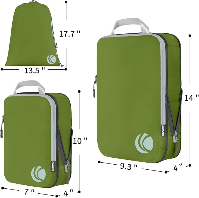 Cipway 5 Set Compression Packing Cubes for Travel (Green, 5pcs) | Ultralight Travel Cube Organizers for Carry-On Luggage, Suitcase & Backpack Travel Essentials - Image 6