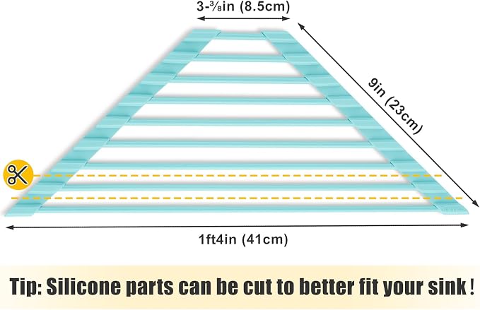 Tomorotec Roll Up Dish Drying Rack with Silicone Coating, Mint Green | 304 Stainless Steel with BPA-Free Silicone, Triangle Design Maximizes Sink Corner Space, Fits Compact Kitchens And RVs - Image 5