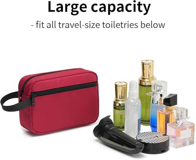 Travel Toiletry Bag for Men & Women, Hanging Cosmetic Organizer | Water-Resistant Fabric, Sturdy Handle, Lightweight Dopp Kit – Bathroom Toiletries, Makeup, Shaving, Grooming & Accessories - Image 4