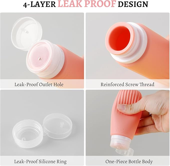 Travel Size Bottles for Toiletries 25Pack TSA Approved Toiletry Bottles Leak Proof Travel Kit with Clear Toiletry Bag Lotion Skincare Shampoo Cosmetic Container - Image 6