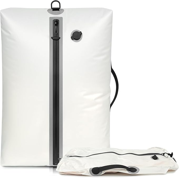 BAGAIL TPU Vacuum Bag for Travel, Reusable Compression Bag with IPX8 Waterproof Zipper, Save Space for Suitcase, Backpack and Carry on (White, ExtraLarge, No Pump) by BAGAIL
