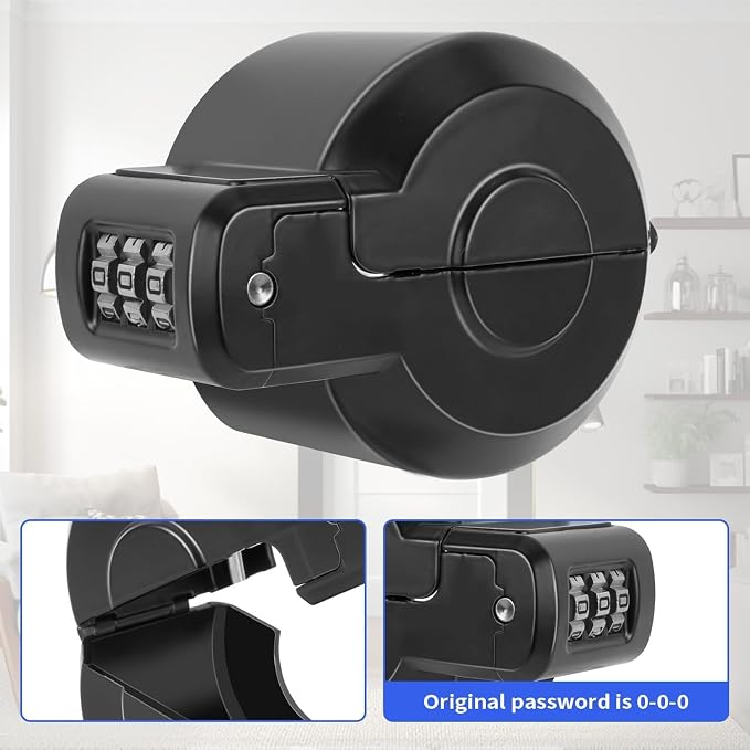 Door Knob Safety Cover Lock Child Proof Door Knob Lockout Device Cover | Combination Lock for Kids Dementia Elderly Safety Water Gas Valve Faucets Temporary Door Handle Lock Fits Most Circular Knobs - Image 3