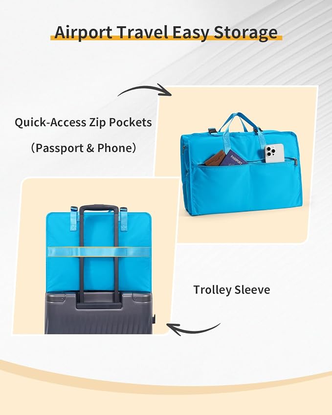 ECOHUB Hanging Travel Closet Portable Luggage Organizer Packing Bag,Teal - Image 6
