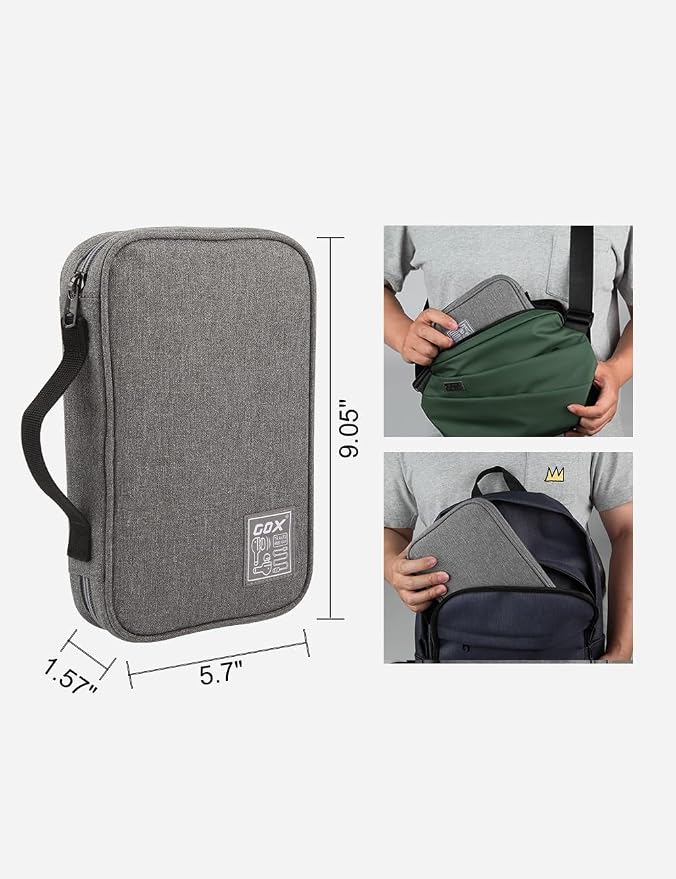 GOX Tech Pouch Accessories Case Organizer for Travel Small Electronics Bag | Cord Organizer for Travel, Electronics travel Organizer Travel Case, Mouse and Charger Pouch - Image 5