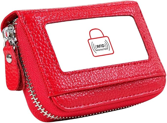 Women's RFID Blocking 12 Slots Credit Card Holder Leather Accordion Wallet by Cynure