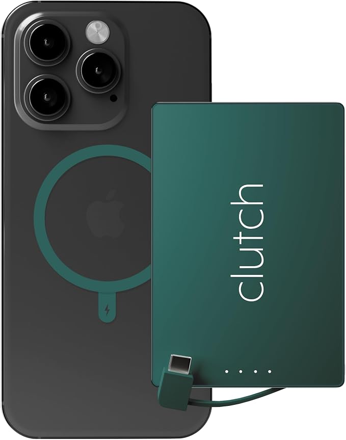 Clutch - Pro USB-C Portable Charger - Compatible with iPhone 15, 16, 17 & Android Devices - Power Bank Magnetic Battery - TSA Travel Approved - USB Rechargeable - Built-in Cable - 5000 mAh - 3.7oz - Image 5