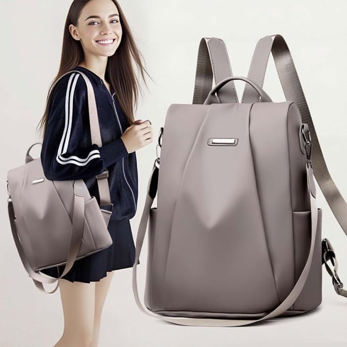 Women Backpacks Anti-Theft Ladies Backpack Purse, Women's Fashion Backpack Shoulder Bag with Replaceable Strap (Casual, Khaki) - Image 7