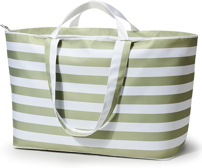 KALIDI 60L Extra Large Beach Tote Oversized Bag Zipper Utility Weekender | Anti Splash Huge Foldable Lightweight Duffle Carrier for Vacation Travel Shopping Reusable Grocery Organize by KALIDI