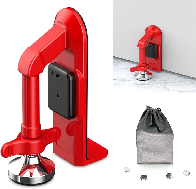 Upgraded Portable Door Stop Alarm with Strong Grip to the Floor, Non-Slip Door Stoppers Security Alarm Lasts 5 Seconds with 80dB, Perfect for Travel & Home Security by Unknown
