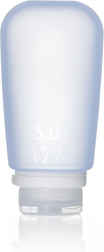 humangear GoToob+ (XL) | Refillable Silicone Travel Bottle | Locking Lid | Food-Safe Material | Blue, XL (6 fl.oz.; 177ml) | Refillable & Leak-Proof Silicone Travel Size Bottles with Locking Cap for Toiletries, Camping & TSA Carry-On by humangear