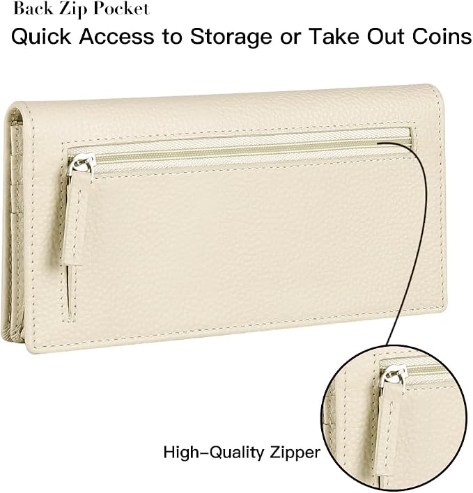 GOIACII Wallets for Women RFID Blocking Ultra Slim Leather Credit Card Holder Clutch - Image 3