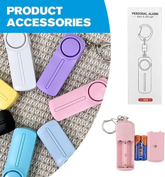 Safesound Personal Alarm: Your 130dB Self-Defense Companion - Keychain Emergency LED Flashlight - Security and Protection for Women, Girls, Kids, and The Elderly (White, 1) - Image 5