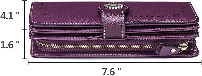 SENDEFN Wallets for Women Leather Credit Card Holder with RFID Blocking Large Capacity Wristlet | with RFID Blocking - Image 5