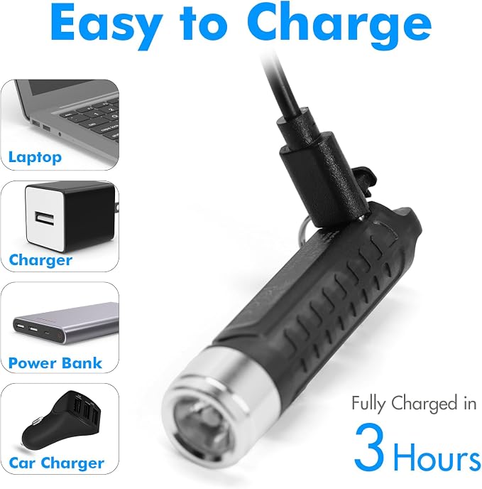 Find My Keychain Flashlight Rechargeable | Compatible with Apple Find My, Magnetic Mini Flashlight Keychain with Loud Sound, USB-C Rechargeable, Front Bike Light, LED - Image 8