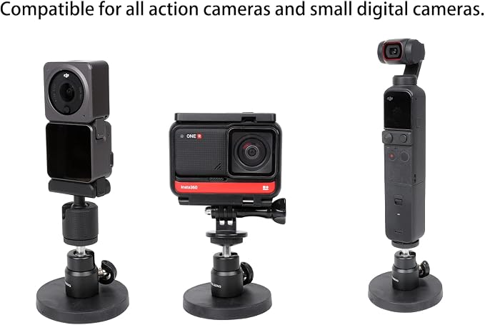 PellKing Magnet Camera Mount for GoPro Insta360 DJI Action Action Camera | Rotation Ball Head Super Strong Rubber Coating Neodymium Magnet for Car, Attaches to Steel or Other Magnetic Surfaces - Image 4