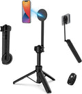 35" Magnetic Selfie Stick Phone Tripod, Extendable Phone Tripod with Cold Shoe and Remote,Compatible with iPhone/Android/Sport Camera Perfect for Video Recording/Selfies/Insta360 x5（Black） by PHOPIK