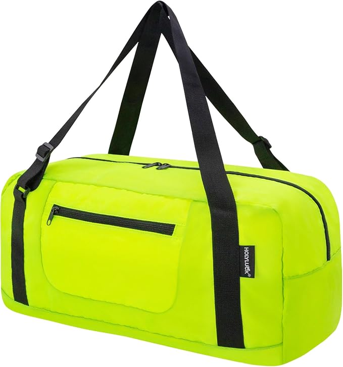 HOLYLUCK Foldable Travel Duffel Bag For Women & Men Luggage Great for Gym - Fluorescent yellow by holyluck