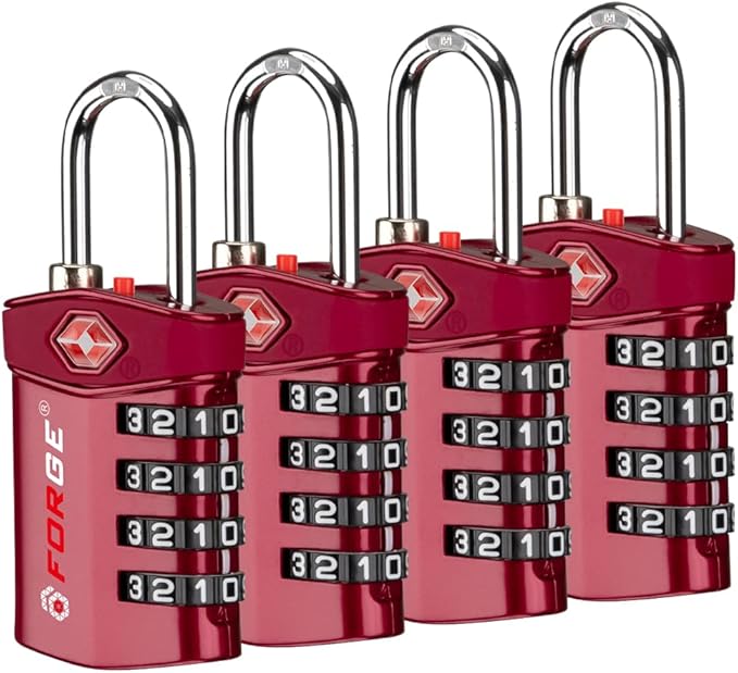 Forge Travel Lock,TSA Approved Luggage Locks for Air Travel, Gym Lockers, School Lockers, Pelican Cases, Gun Case, Easy Read Dials, Durable Alloy Body by Forge