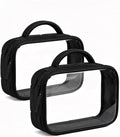 Moyad TSA Approved Toiletry Bag Clear Quart Size Travel Bags Makeup Bag | Large Opening, for Men and Women, Carry on Airline Compliant, Transparent Liquids Pouch, Puffer Black by Moyad