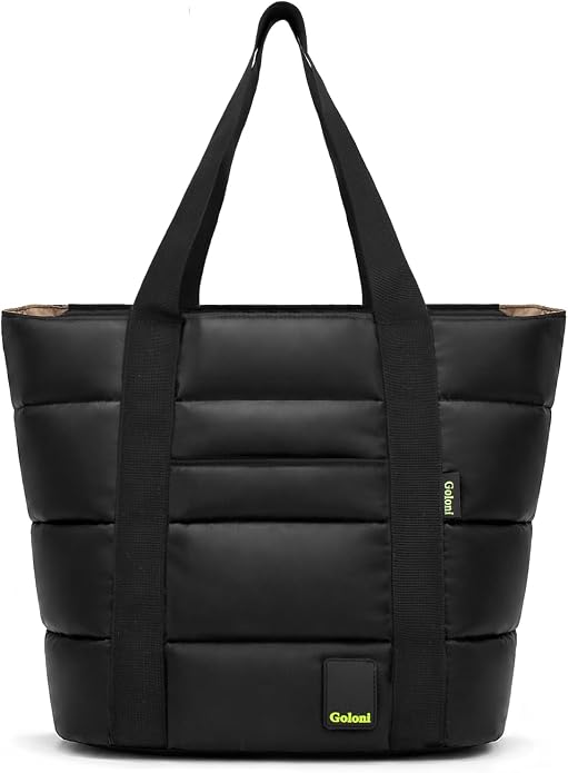 Tote Bag for Women, Lightweight Puffy Tote Bag with Compartments Handbag Fits 15.6'' Laptop for Work, Gym, Shopping by GoloniYourStyleYourRule