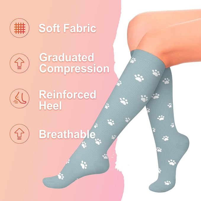 4 Pairs Compression Socks for Women Circulation-Best Support for Nurses,Running,Athletic,Travel - Image 5