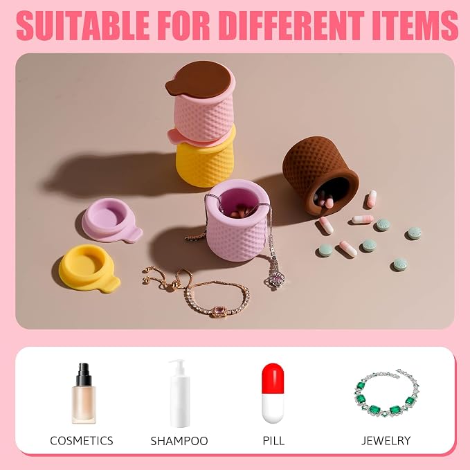 4 Pack Silicone Travel Containers for Toiletries, TSA Approved 1.8oz Leak-Proof Cream Jars, BPA Free Cosmetic Containers with Lids for Face Hand Body Lotion, Cream - Image 2