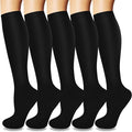 5/6 Pairs Graduated Compression Socks for Women&Men 20-30mmhg Knee High Socks Travel Hiking Running Stocking by HiClasmix