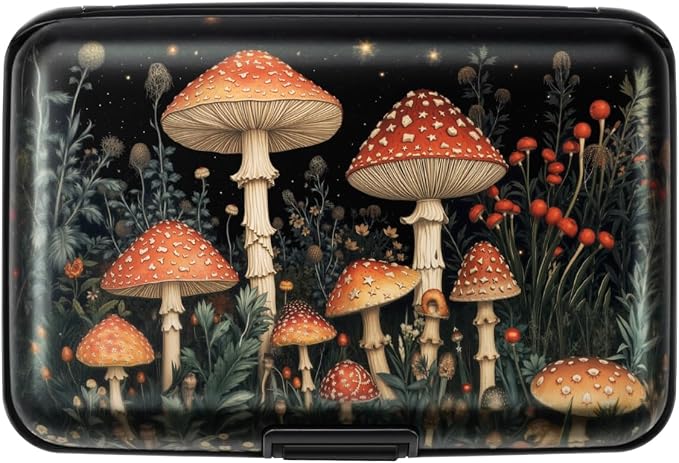 Coco Rossi Credit Card Holder RFID Aluminum Small Mini Wallet Women | Metal Wallet, Business Cards Holder, ID Case, Slim Sleeves, Womens Girls Gift, Carry Proof Wallets for Travel, Mushroom - Image 8