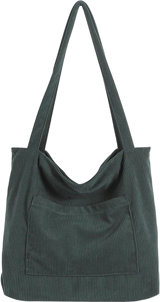 WantGor Women Corduroy Tote Bag, Large Shoulder Hobo Bags Casual Handbags | Big Capacity Shopping Work Bag by WantGor