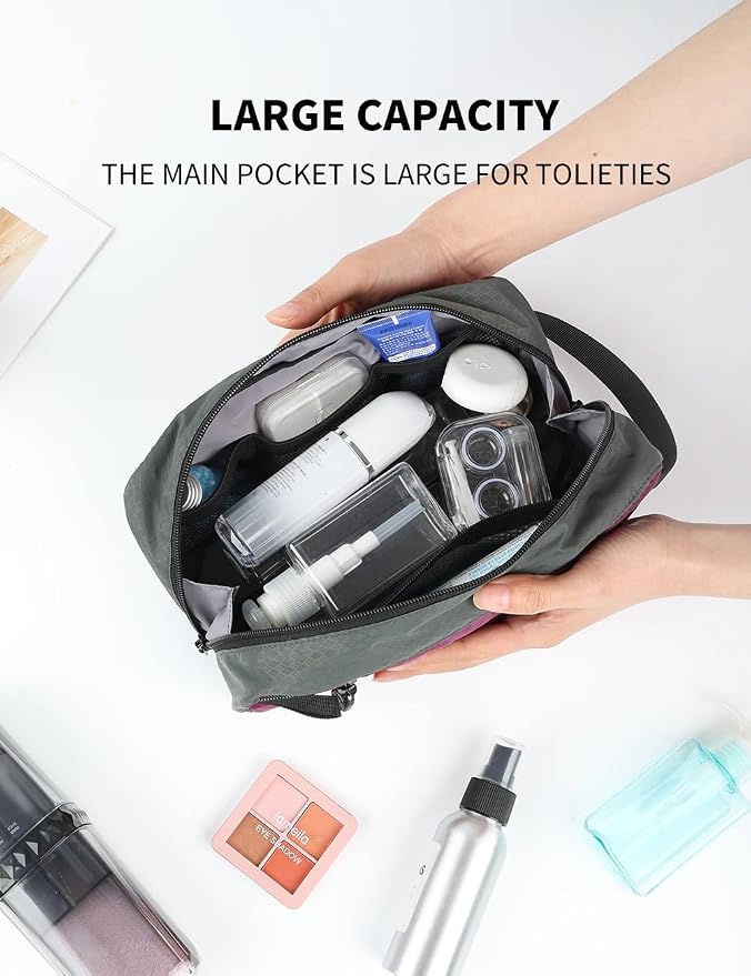 GOX Travel Small Toiletry Bag for Men Nylon Dopp Kit Medicine Bag Travel Organizer Pouch Shave Kits for Teens Toiletry Essentials Bathroom Compact Purple 9.8 * 4.3 * 3.3 Inches - Image 8