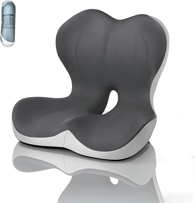 Ergonomic Memory Foma Car Seat Cushion Reducing Sciatica Pressure | Truck Driver Long Sitting Hemorrhoid Pillow, Thick Non Slip Wheelchair Cushions, Comfort Chair Back And Tailbone Cushion by Unknown