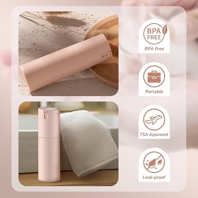 Lulupack Airless Pump Bottles Travel Size, 1 oz 3 PCS Refillable Container | Plastic lotion dispenser, for face cream moisturizer, small skincare, shampoo soap, empty toiletry, cosmetic, leakproof TSA - Image 5