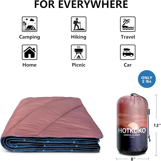Puffy Camping Blanket,Large Camp Blanket Outdoor Camping Quilt Waterproof | Lightweight Printed Warm Packable Down Alternative Blanket for Camping,Traveling, Stadium, Hiking, Picnics - Image 7