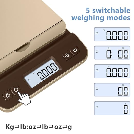 QP Digital Shipping Postal Scale, 86lb/0.1oz Accuracy Postage Scale with Hold/Tare Function, LCD Display, Flip-up Holder Package Scale, UPS Postal Scale for Packages, Battery & Tape Measure Included - Image 5