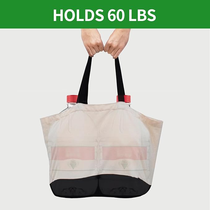 Extra Large Canvas Tote Bag with Pockets, Reusable Grocery Bags Heavy Duty | 14.6 x 10.2 x 13 in Holds 60 lbs Washable Eco-friendly Tote Bags for Shopping/Picnics/Beach/Laundry, Off White+Black 1 Pack - Image 4