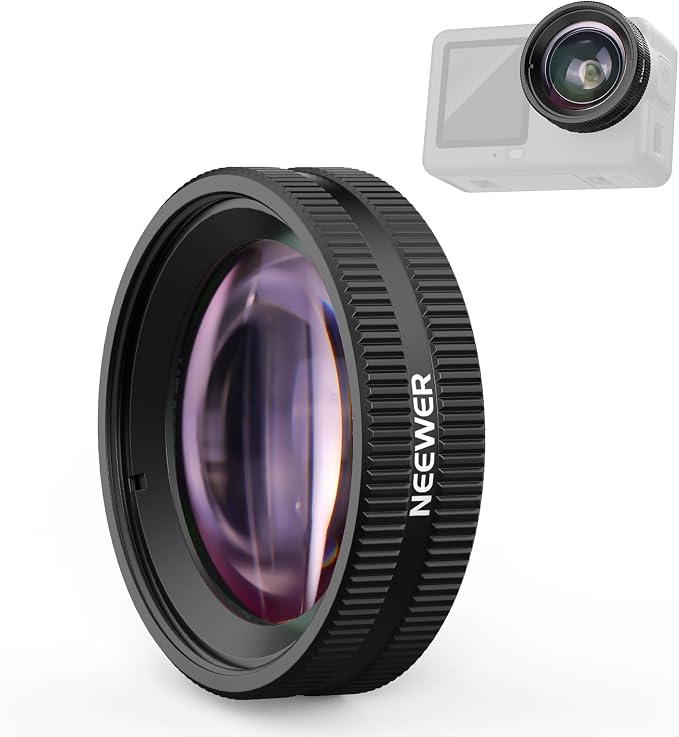 NEEWER Macro Lens Compatible with DJI Osmo Action 6 Only, Action Camera Close Up Photography Accessories with 2X Magnification, 2 Elements 1 Group, 2-3cm Focus Range, LS010 by Neewer