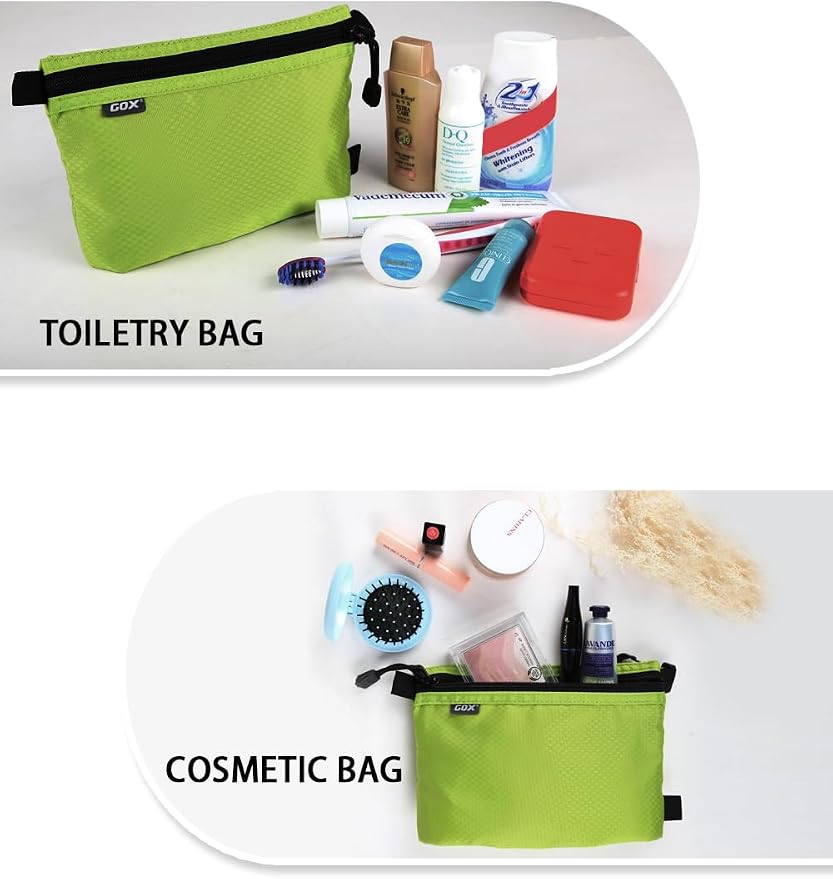 GOX Small Toiletry Bag for Men Bulk Cosmetic Bag Dopp Kit Carry On Zipper Pouch Organization Nylon Small Packing Sack Water Repellent - Image 3