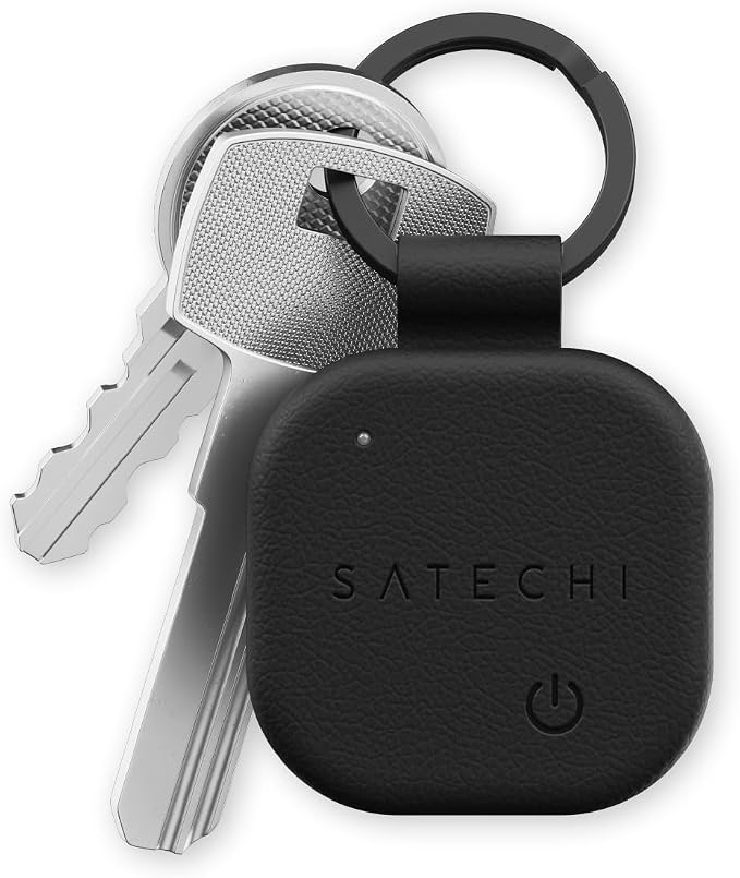 Satechi FindAll Keychain, Find My Compatible, for iPhone, iPad, Mac, Black | Bluetooth Tracker, Wireless rechargeable, location tracking, left-behind alerts, loud audible chime, for iPhone, iPad, Mac by Satechi